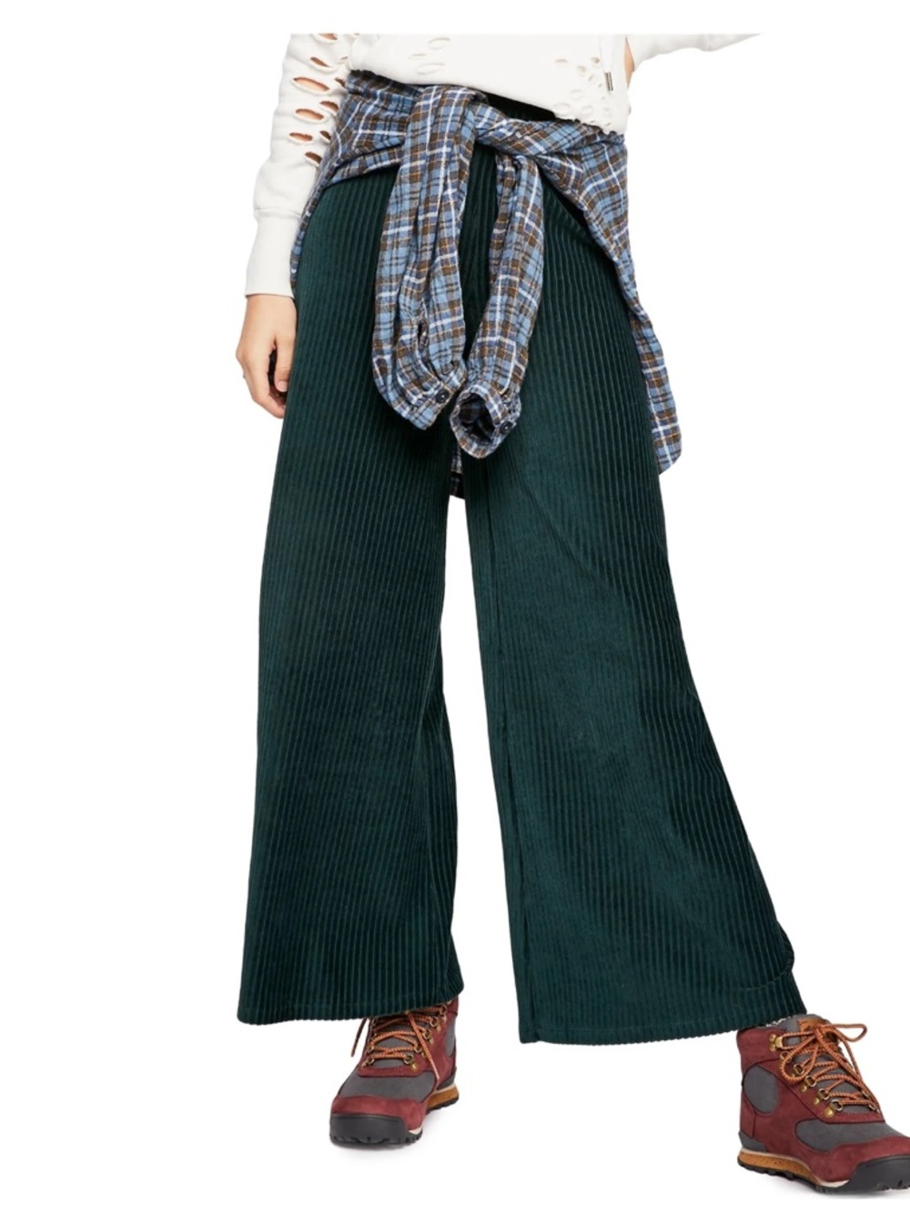 Free People Bambi Wide Leg Corduroy Pants – Women’s Large – Green